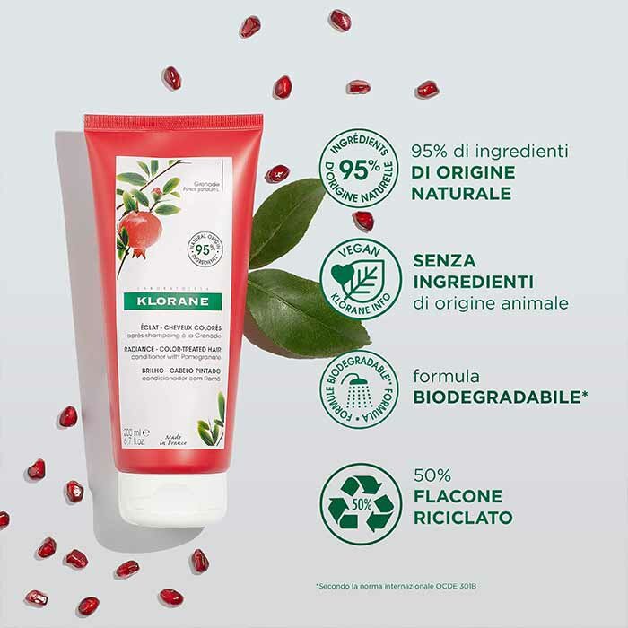 Klorane Balsamo al Melograno Luminosità Capelli Colorati 200 ml