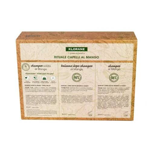 Klorane Cofanetto Mango Con Shampoo + Balsamo + Shampoo Solido