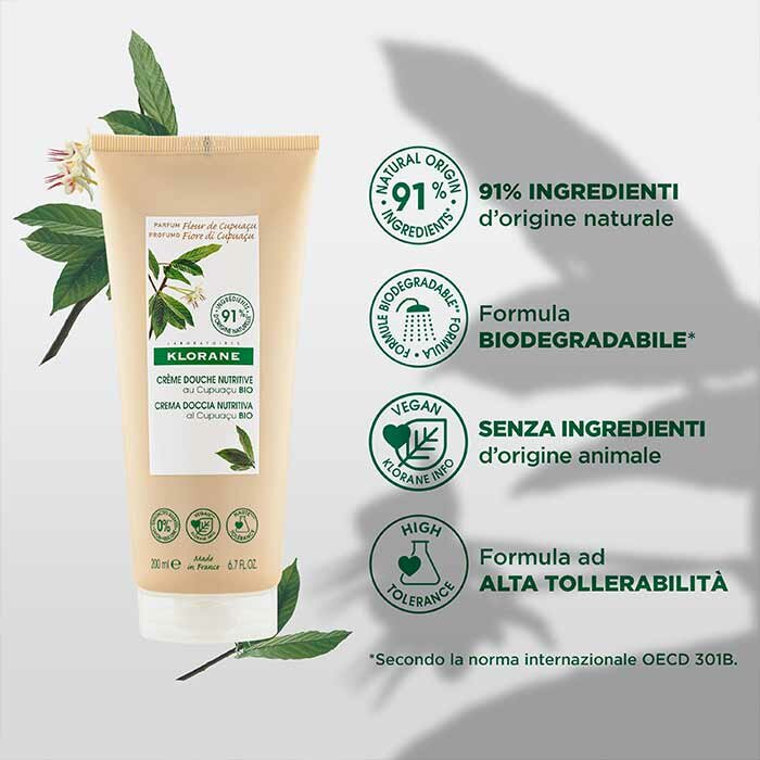 Klorane Crema Doccia Nutritiva al Cupuaçu Bio 200 ml