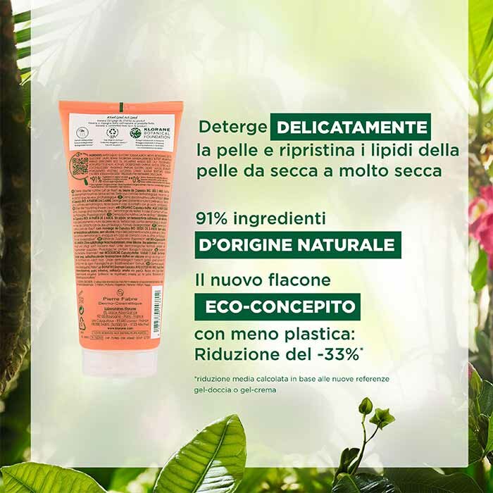 Klorane Crema Doccia Nutritiva Profumo Latte di Rosa 200 ml