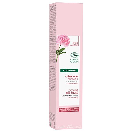 Klorane Crema Ricca Lenitiva Peonia Bio Pelle Sensibile 40 ml