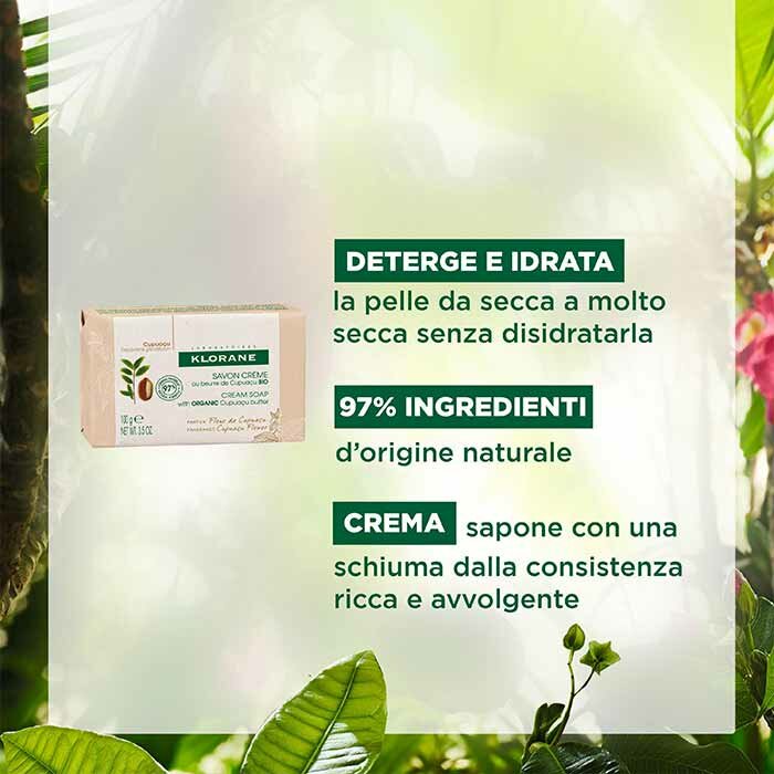 Klorane Crema Sapone Fiore di Cupuaçu Pelle Secca 100 g