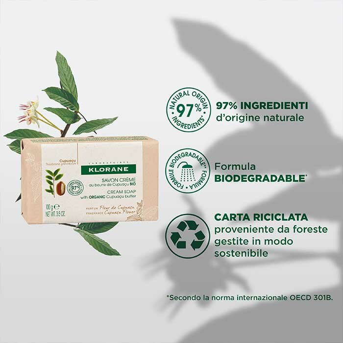 Klorane Crema Sapone Fiore di Cupuaçu Pelle Secca 100 g