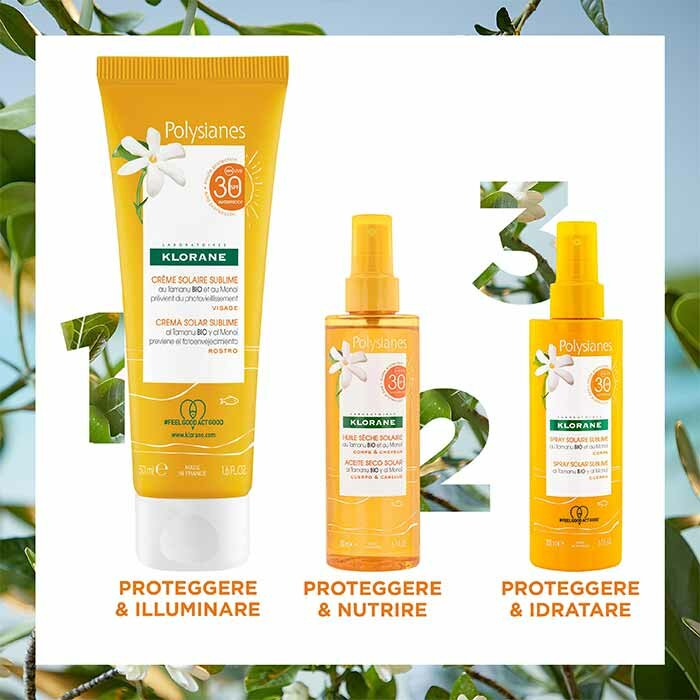 Klorane Crema Solare SPF 30+ Viso al Tamanu Bio e Monoi 50 ml