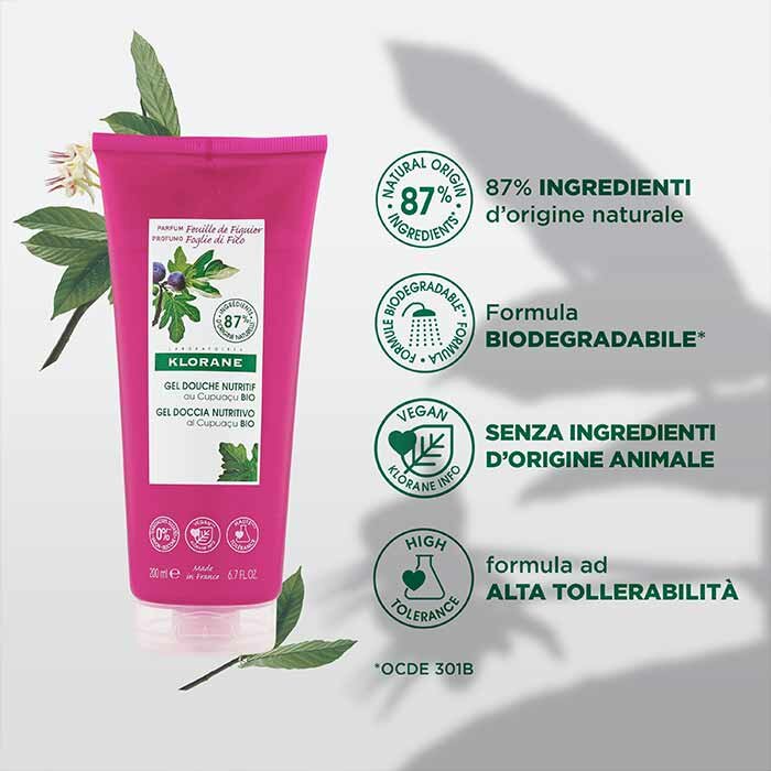 Klorane Gel Doccia Nutritivo Idratante al Cupuaçu Bio 200 ml