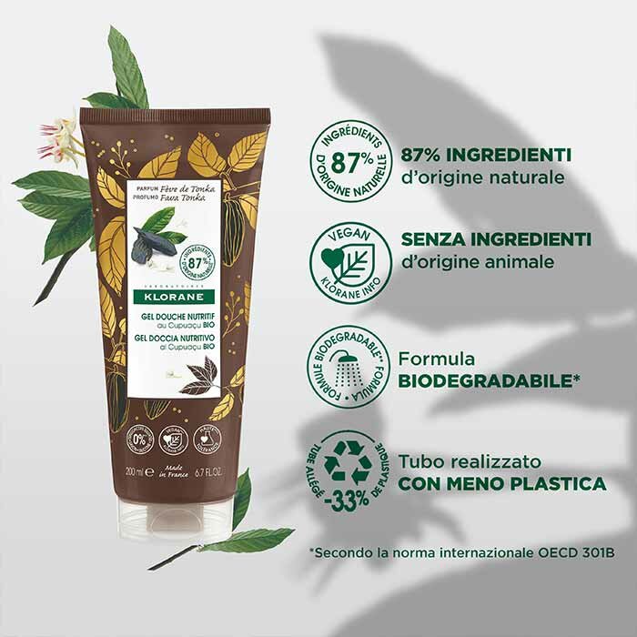 Klorane Gel Doccia Nutritivo Profumo Fava Tonka 200 ml