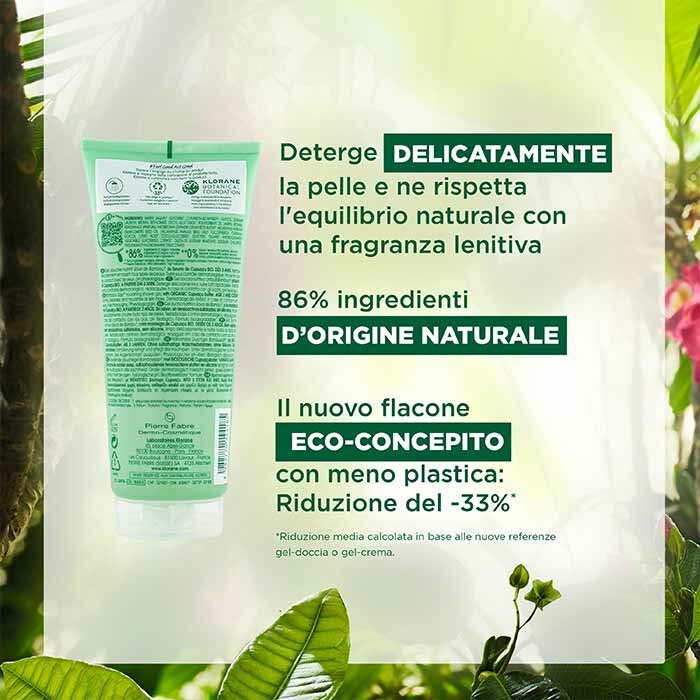 Klorane Gel Doccia Nutritivo  Profumo Linfa di Bambù 200 ml