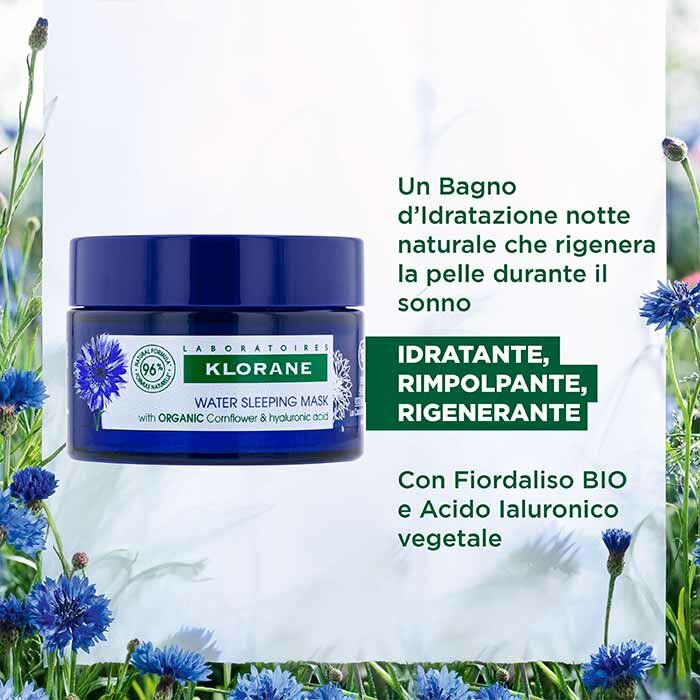 Klorane Idratazione Viso e Occhi Notte al Fiordaliso Bio 50 ml