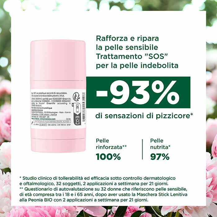 Klorane Maschera Stick Alla Peonia Bio Pelle Sensibile 25 g