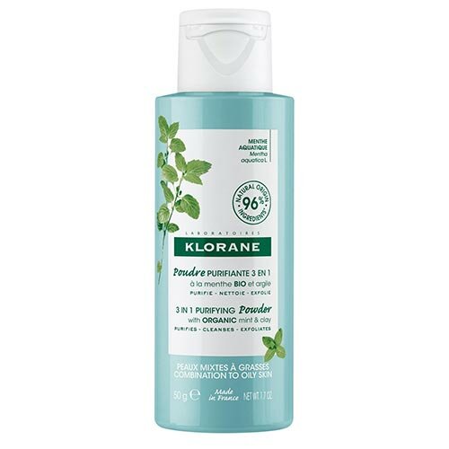 Klorane Polvere Purificante 3 in 1 alla Menta BIO e Argilla 50 g