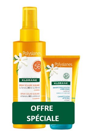 Klorane Polysianes Kit Spray Solare SPF50 + shampoo doccia monoi 