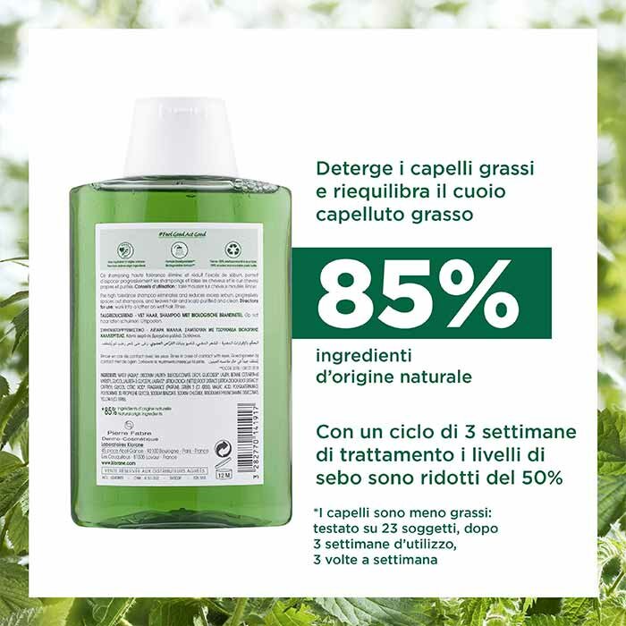 Klorane Shampoo all'Ortica Bio Capelli Grassi 200 ml