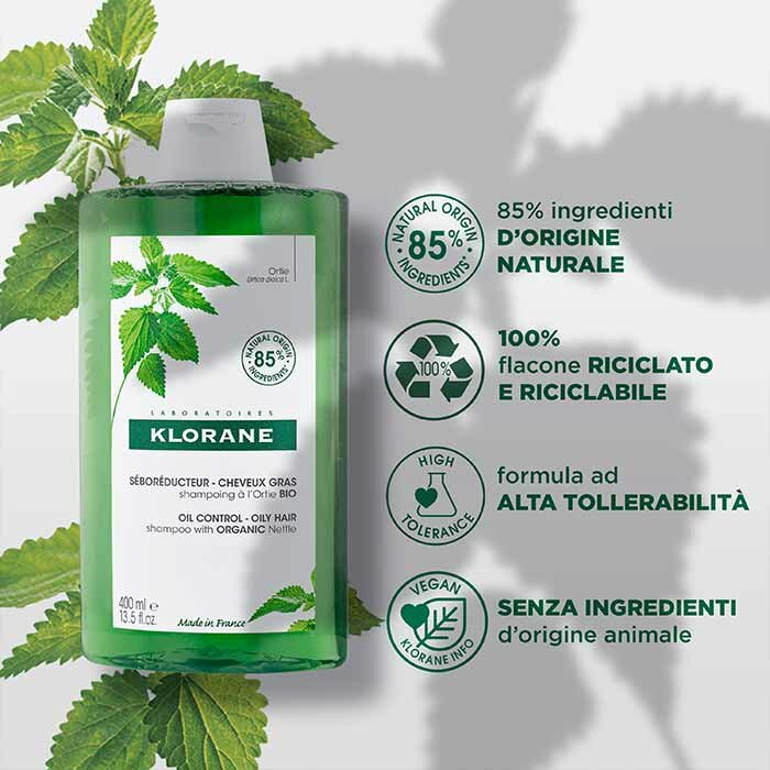 Klorane Shampoo all'Ortica Bio Capelli Grassi 400 ml
