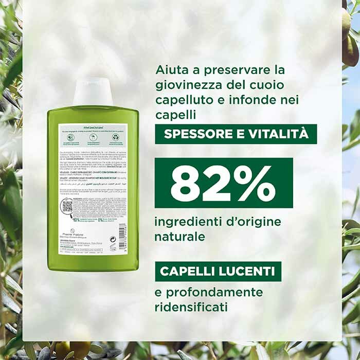 Klorane Shampoo all'Ulivo Bio per Capelli Assottigliati 400 ml