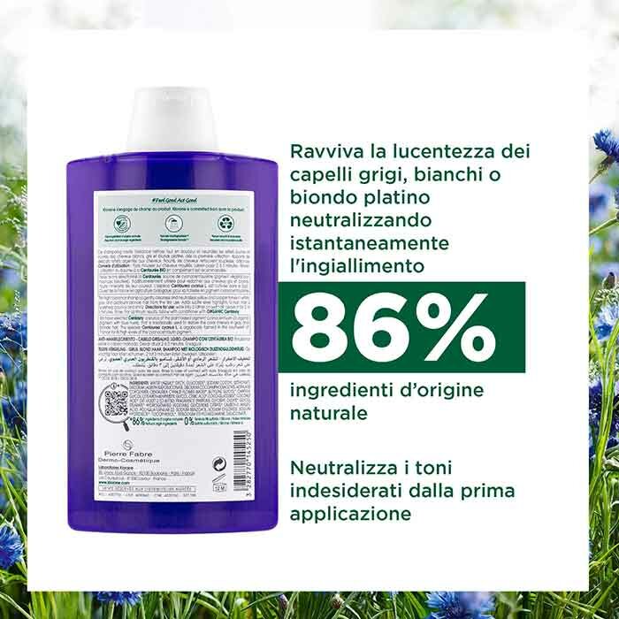 Klorane Shampoo alla Centaurea Bio Anti-Ingiallimento 400 ml
