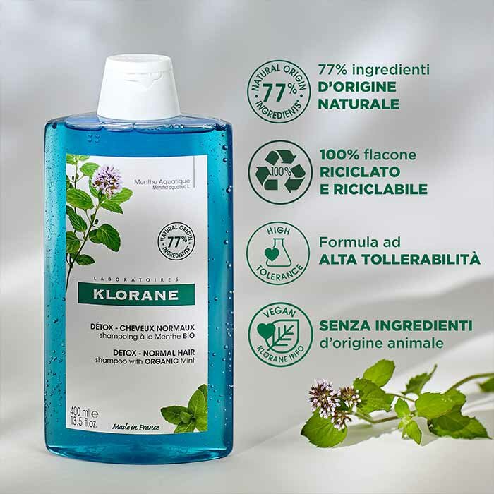 Klorane Shampoo alla Menta Acquatica Bio Detox 400 ml