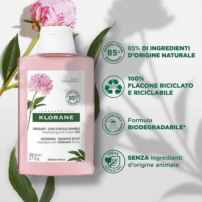 Klorane Shampoo Delicato alla Peonia Bio Lenitivo 200 ml