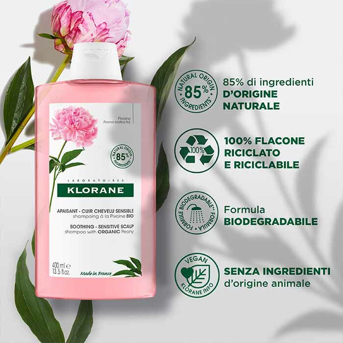 Klorane Shampoo Delicato alla Peonia Bio Lenitivo 400 ml