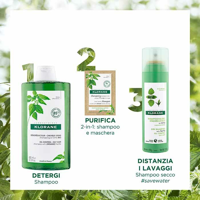 Klorane Shampoo Maschera 2 in 1 all'Ortica Bio e Argilla 24 g