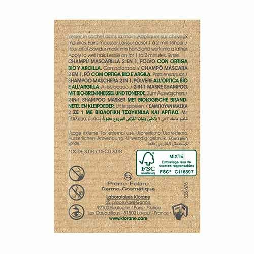 Klorane Shampoo Maschera 2 in 1 all'Ortica Bio e Argilla 24 g