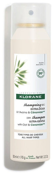 Klorane shampoo secco extra-delicato all'avena&ceramide tutti i tipi di capelli 150ml