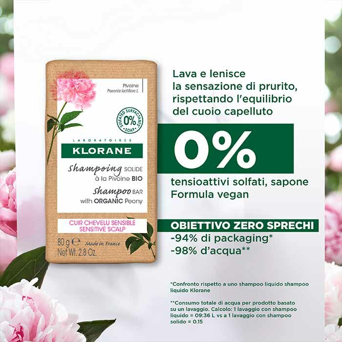 Klorane Shampoo Solido Lenitivo Peonia Bio 80 g