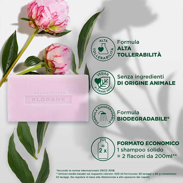 Klorane Shampoo Solido Lenitivo Peonia Bio 80 g