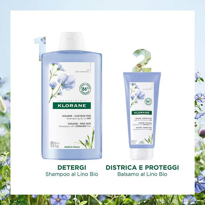 Klorane Shampoo Volumizzante al Lino Bio Capelli Sottili  400 ml