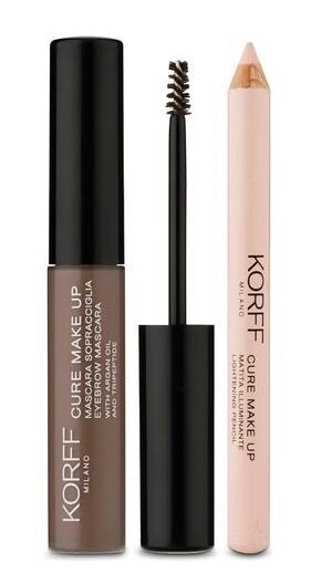 Korff cure make up kit sopracciglia con mascara sopracciglia 02 + matita illuminante 02
