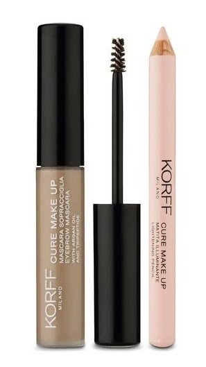 Korff cure make up kit sopracciglia con mascara sopracciglia 03 + matita illuminante 03
