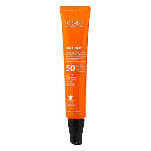 Korff sun secret fluido viso antimacchie effetto matt spf50+50 ml