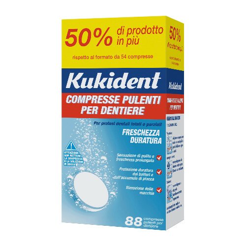 Kukident Compresse Pulenti per Dentiere 88 Compresse Effervescenti