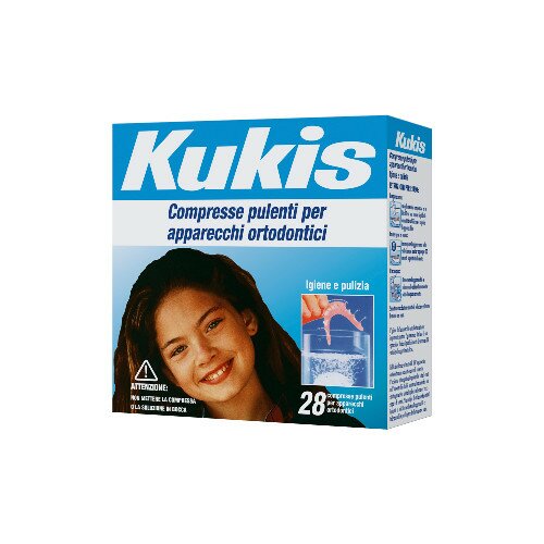 Kukis Cleanser Pulizia Apparecchio Ortodontico 28 Compresse Effervescenti