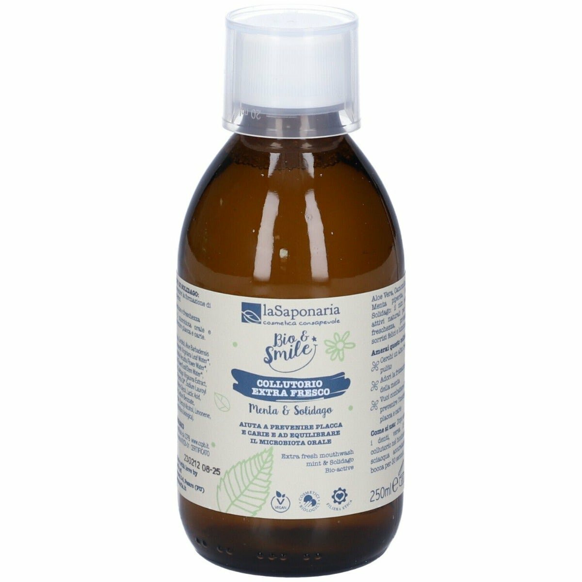 La saponaria bio&smile collutorio extra fresco menta&solidago 250ml
