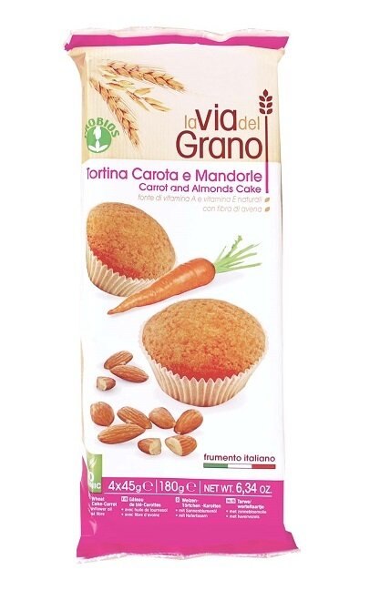 La via del grano tortina carota mandorle 4 x 45 g