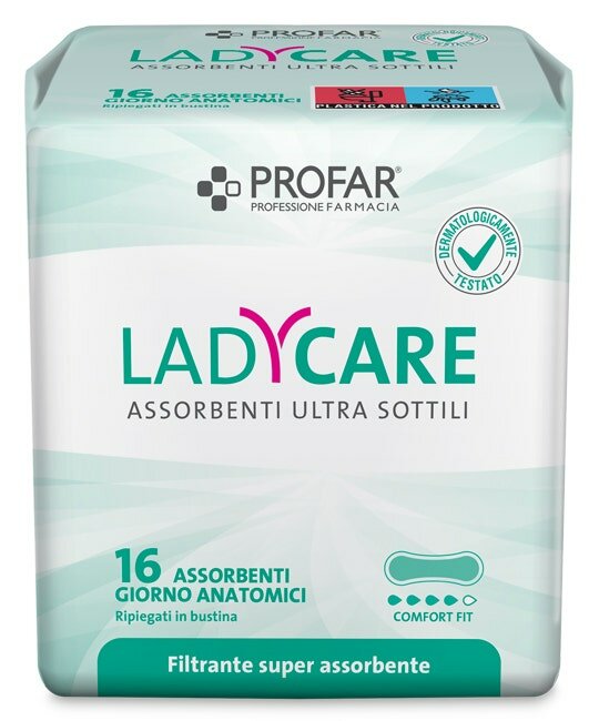 Ladycare assorbenti giorno anatomici 16 pezzi profar