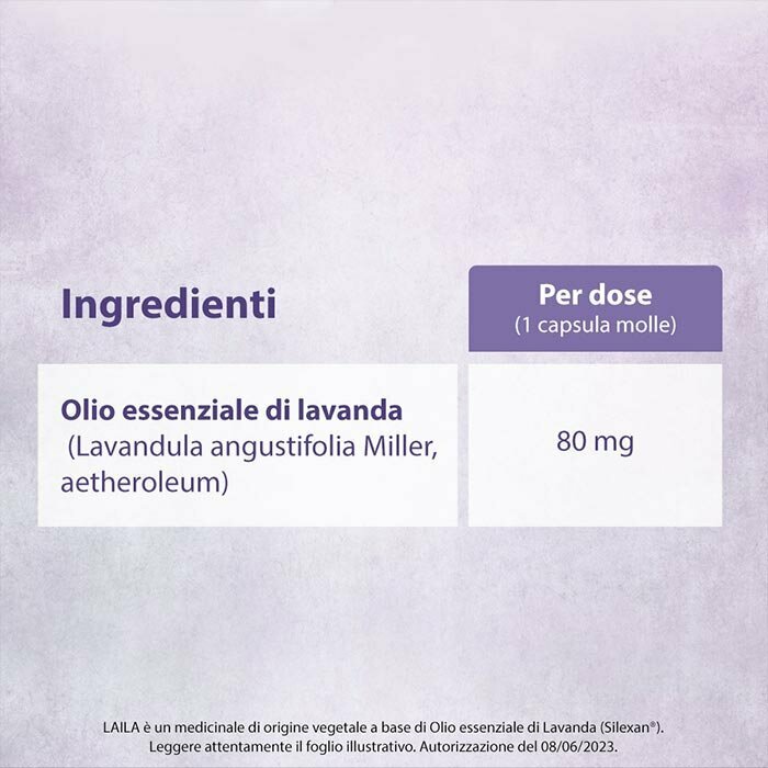 Laila Farmaco Per Ansia Lieve 14 Capsule Molli 80 mg