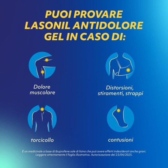 Lasonil Antidolore Gel Antidolorifico Antinfiammatorio Dolori Muscolari 120g