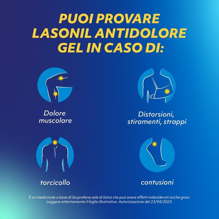 Lasonil Antidolore Gel  Antidolorifico Antinfiammatorio Dolori Muscolari 50g