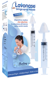 Lavonase siringa spray nasale 5 ml luer-lock con cappuccio+ugello nasale con raccordo luer-lock+perforatore con valvolanon ritorno con tappo