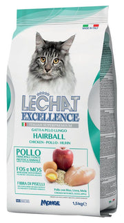 Lechat excellence hairball cibo secco pollo per gatti adulti 1,5kg