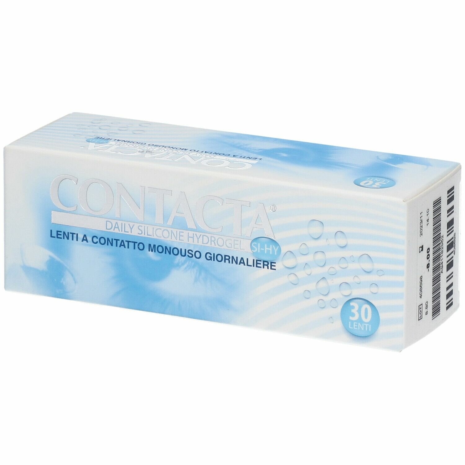 Lente a contatto monouso giornaliera contacta daily lens silicone hydrogel -8,00 30 pezzi