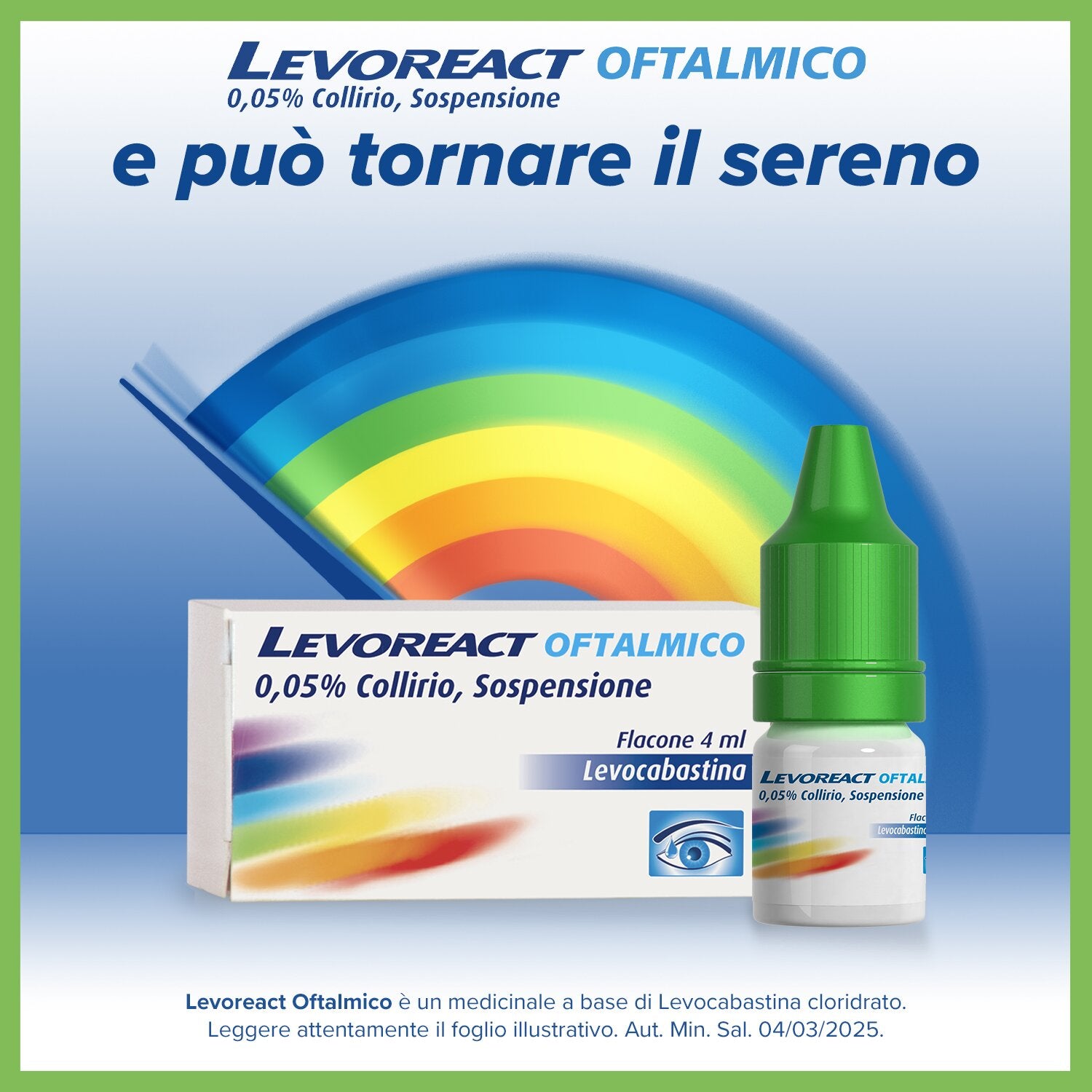 Levoreact Oftalmico 0,5 mg Levocabastina Collirio 4 ml