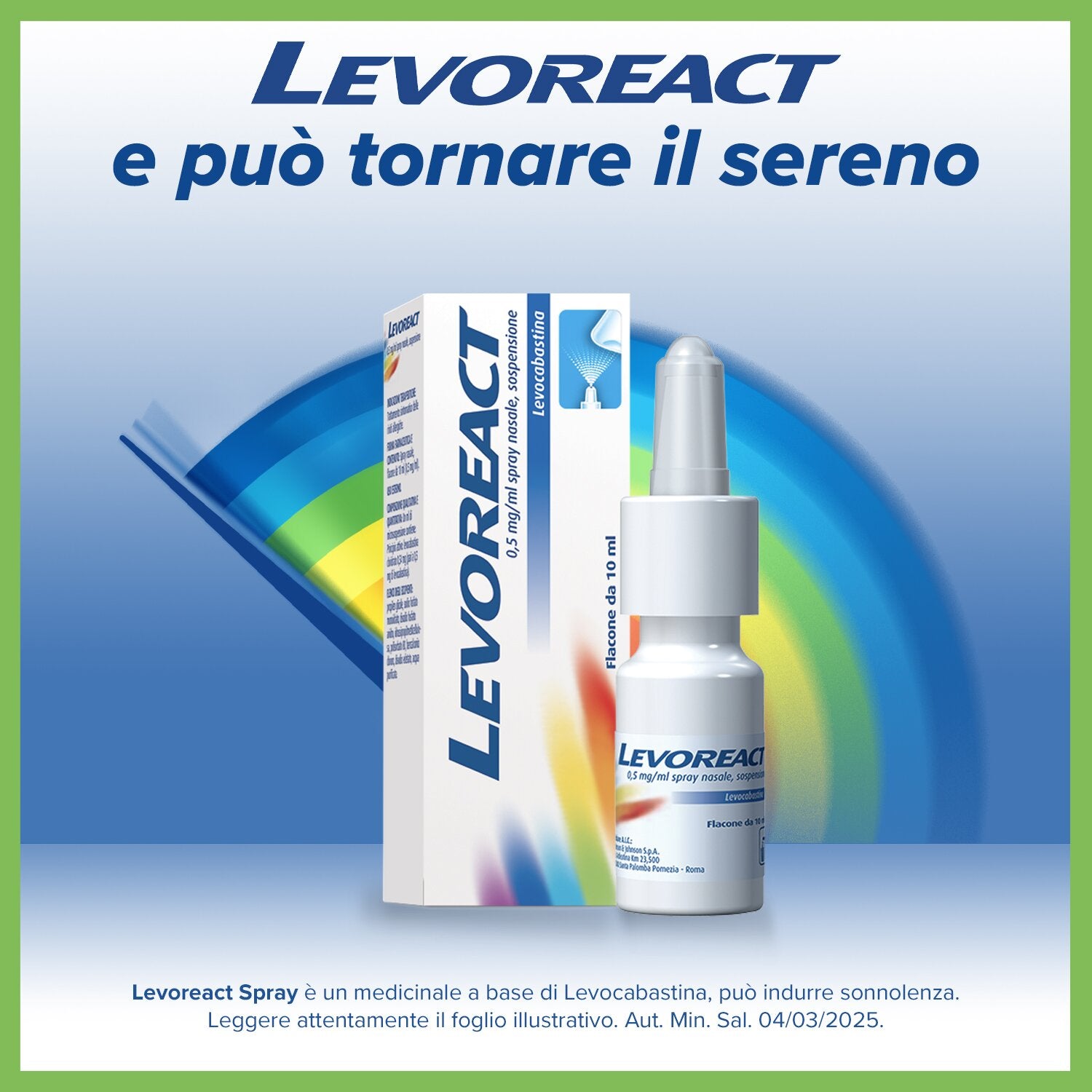 Levoreact Spray Nasale 0,5 mg Levocabastina cloridrato 10 ml