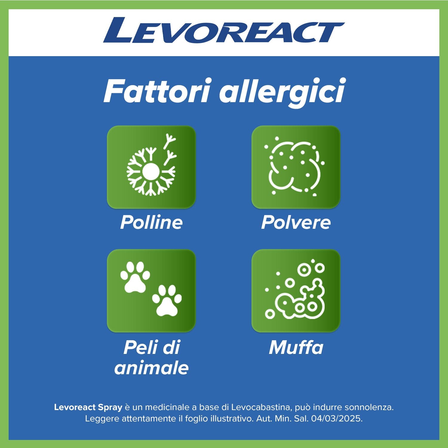 Levoreact Spray Nasale 0,5 mg Levocabastina cloridrato 10 ml