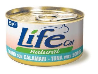 Life pet care cibo umido tonno e calamari per gatti adulti 85g