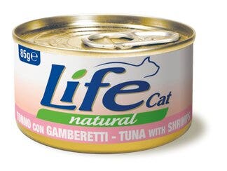 Life pet care cibo umido tonno e gamberetti per gatti adulti 85g