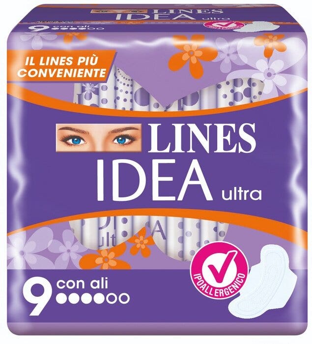 Lines idea ultra giorno con ali 9 assorbenti