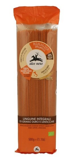 Linguine integrali di grano duro e lenticchie bio 500 g
