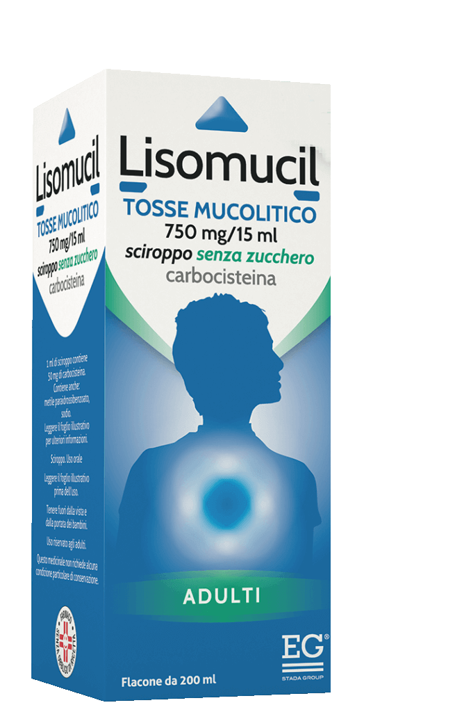 Lisomucil Sciroppo Tosse Mucolitico Adulti Senza Zucchero 750mg/15ml 200 ml